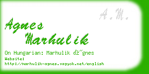 agnes marhulik business card